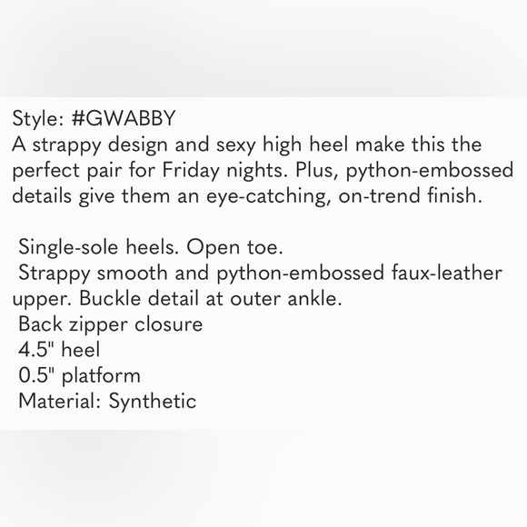 Guess Abby Strappy high heel Python Open Toe Nude Sz9 - Picture 5 of 5